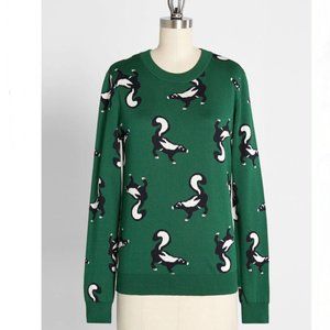 MODCLOTH: Funky Woodland Critters Sweater NWOT